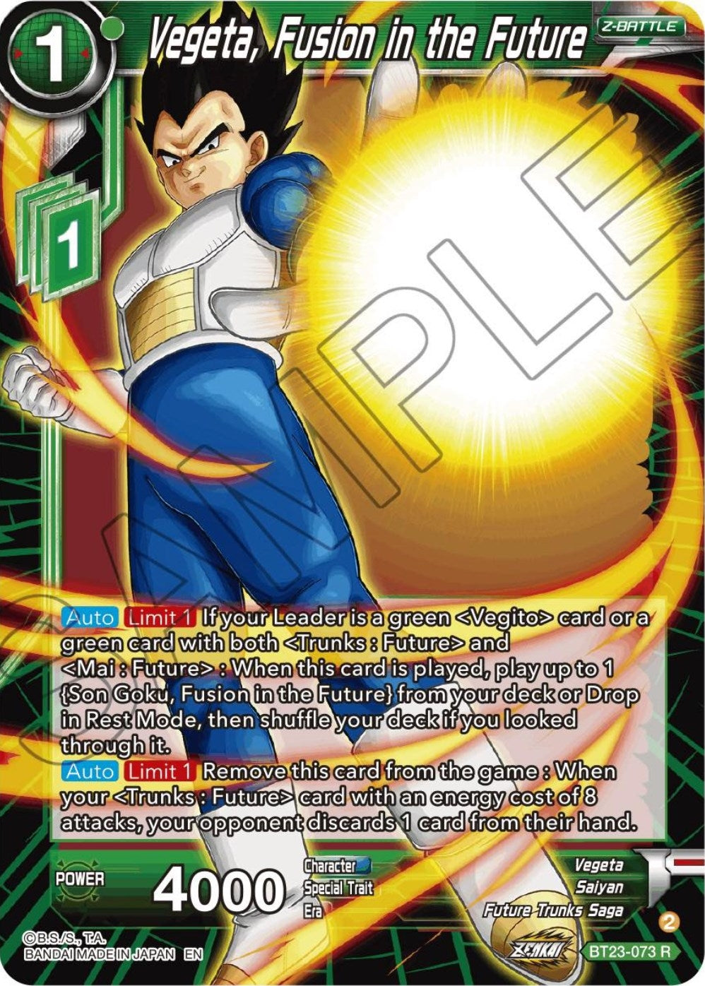 Image for Vegeta, Fusion in the Future (BT23-073) (BT23) - Dragon Ball Super: Masters