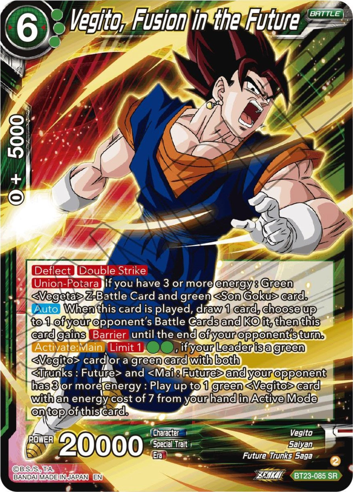 Image for Vegito, Fusion in the Future (BT23-085) (BT23) - Dragon Ball Super: Masters