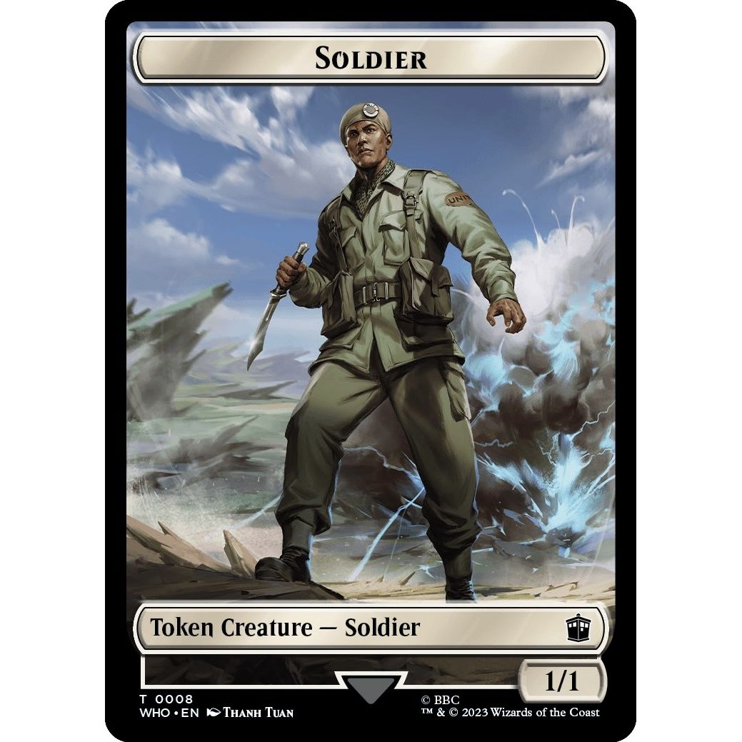 Image for Soldier // Cyberman Double-Sided Token (8 // 24) (WHO) - Magic: The Gathering
