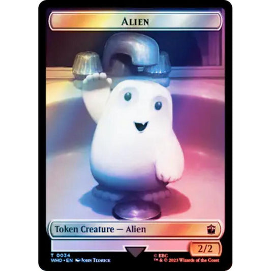 Image for Alien // Cyberman Double-Sided Token (Surge Foil) (34 // 56) (WHO) - Magic: The Gathering