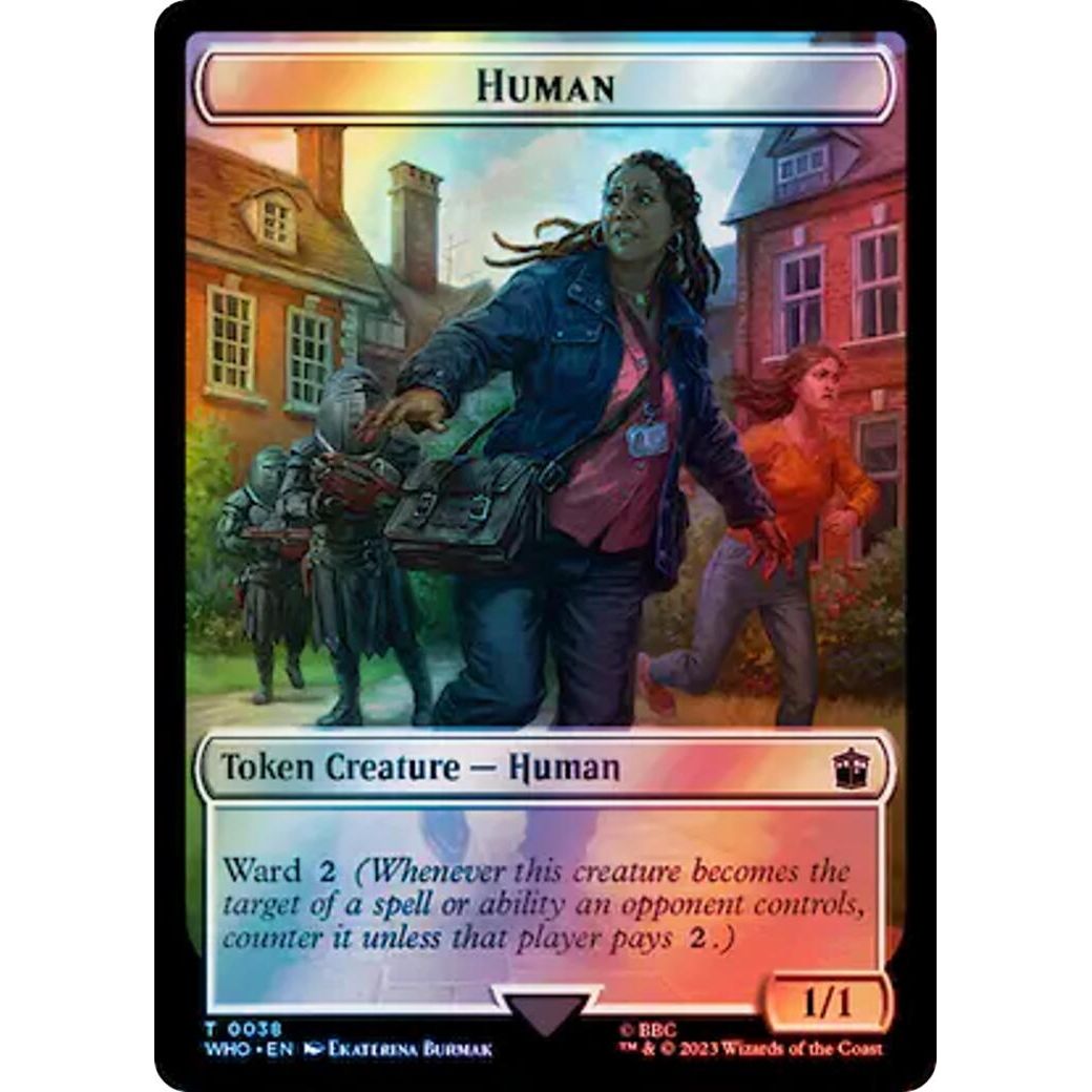 Image for Human (0038) // Mutant Double-Sided Token (Surge Foil) (38 // 50) (WHO) - Magic: The Gathering