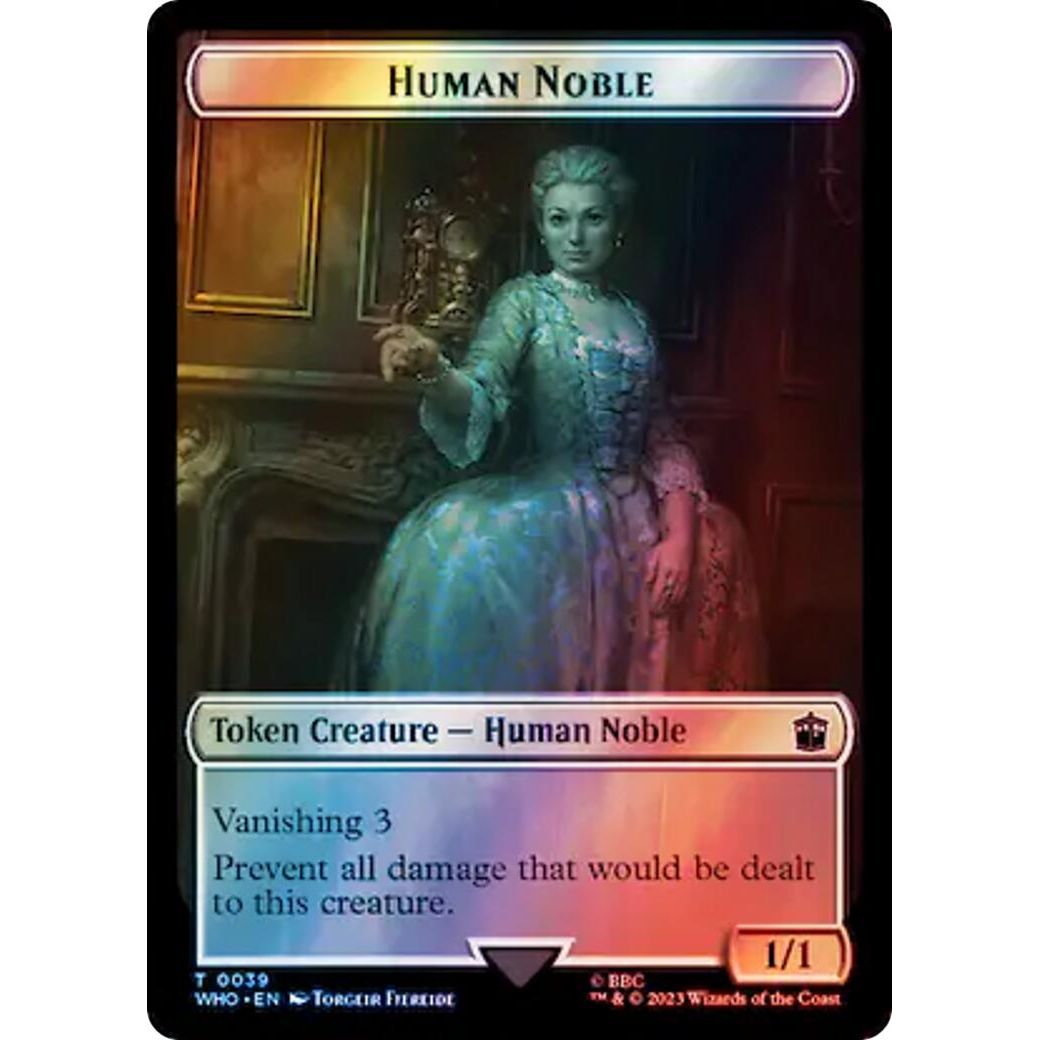 Image for Human Noble // Treasure (0063) Double-Sided Token (Surge Foil) (39 // 63) (WHO) - Magic: The Gathering
