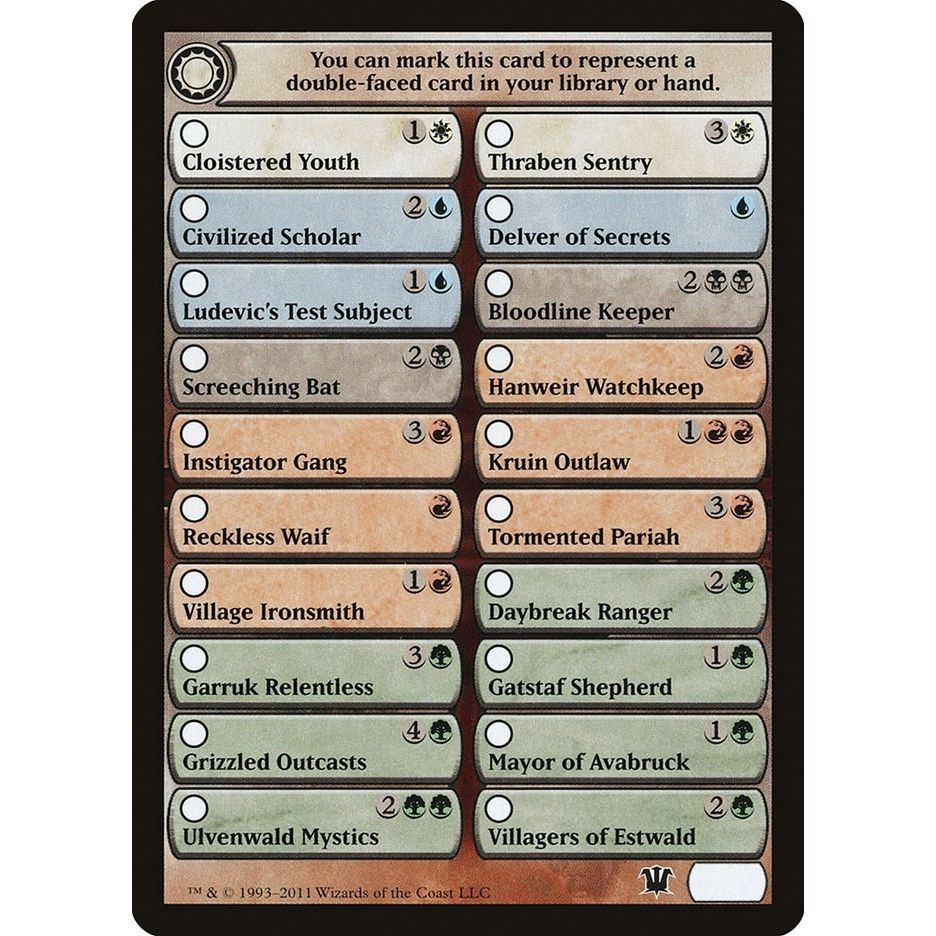 Image for Checklist Card - Innistrad (ISD) - Magic: The Gathering
