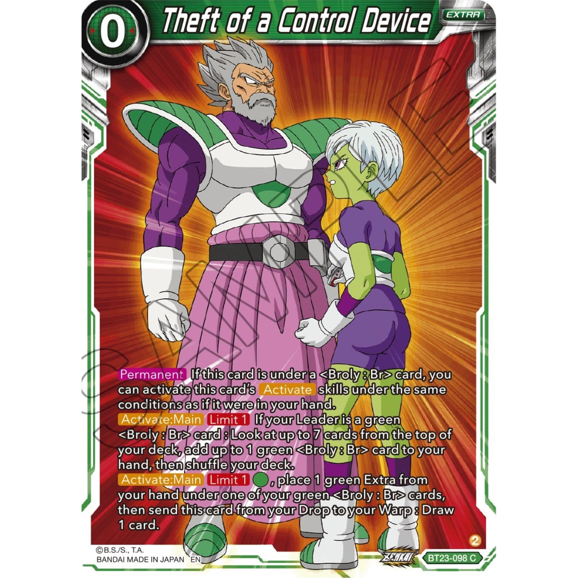 Image for Theft of a Control Device (BT23-098) (BT23) - Dragon Ball Super: Masters