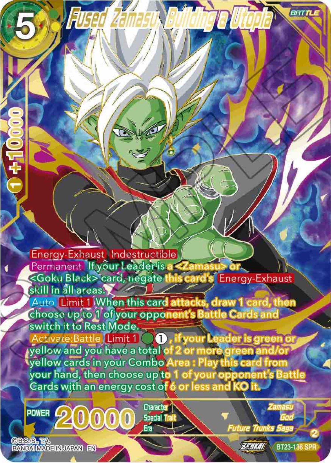 Image for Fused Zamasu, Building a Utopia (SPR) (BT23-136) (BT23) - Dragon Ball Super: Masters