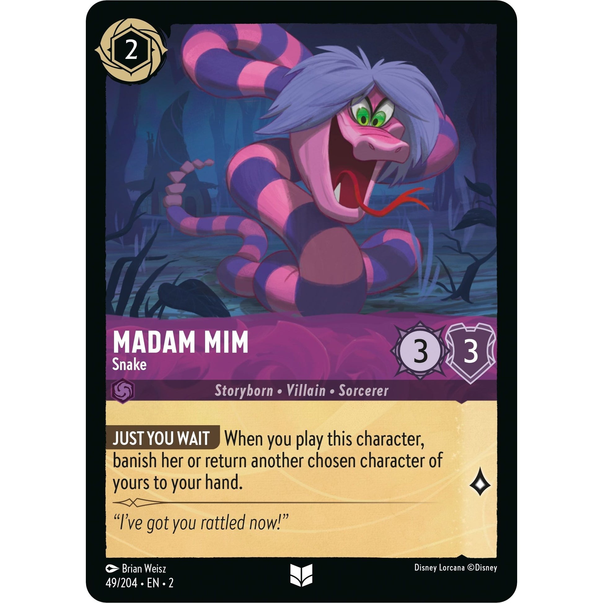 Image for Madam Mim - Snake (49/204) (2) - Disney Lorcana