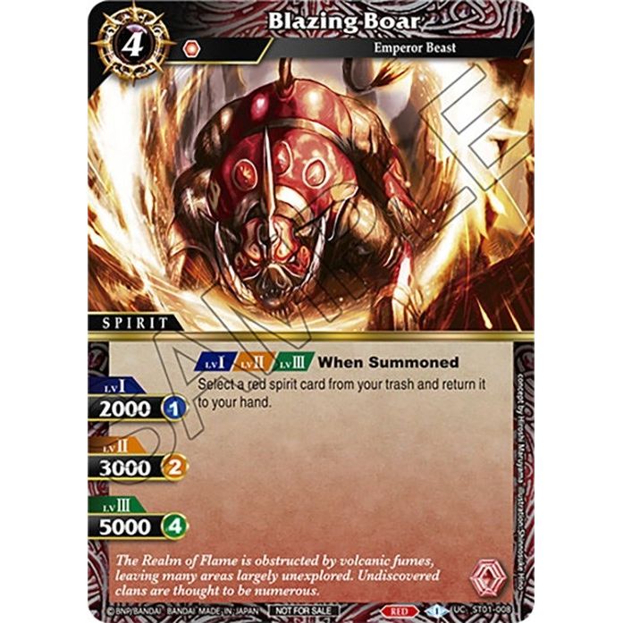 Image for Blazing Boar (Sealed Event Promotion Pack) (ST01-008) (BSSP) - Battle Spirits Saga
