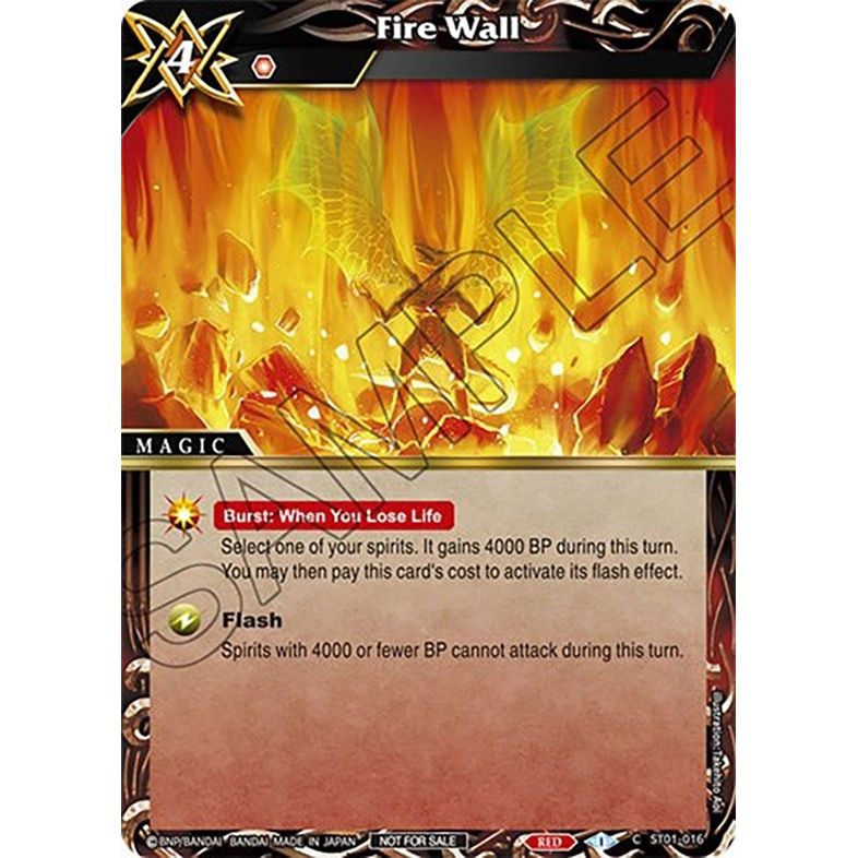 Image for Fire Wall (Sealed Event Promotion Pack) (ST01-016) (BSSP) - Battle Spirits Saga