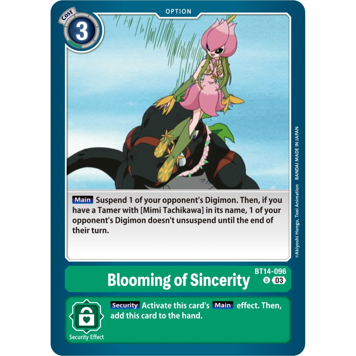 Image for Blooming of Sincerity (BT14-096 U) (BT14) - Digimon Card Game