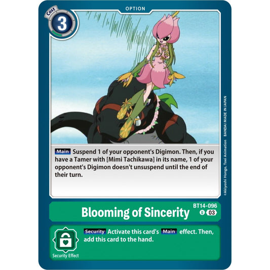 Image for Blooming of Sincerity (BT14-096 U) (BT14) - Digimon Card Game