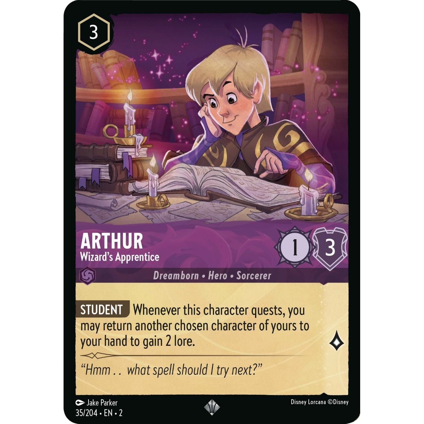 Image for Arthur - Wizard's Apprentice (35/204) (2) - Disney Lorcana