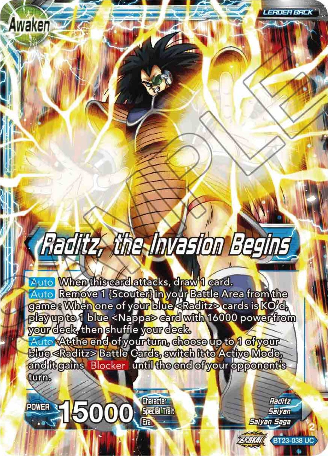 Image for Raditz // Raditz, the Invasion Begins (BT23-038) (BT23) - Dragon Ball Super: Masters