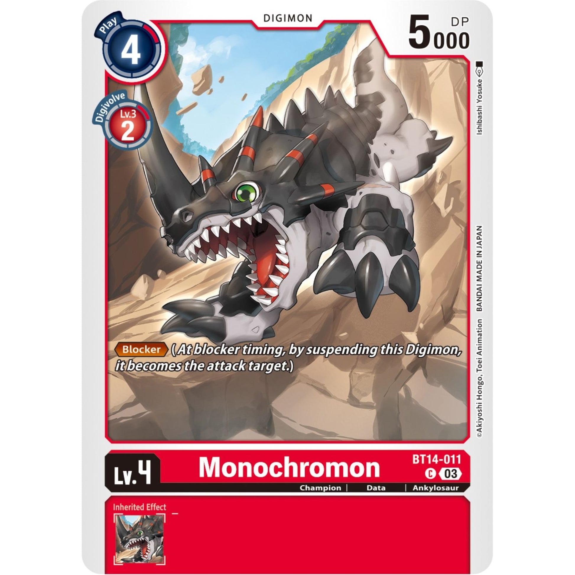 Image for Monochromon (BT14-011 C) (BT14) - Digimon Card Game