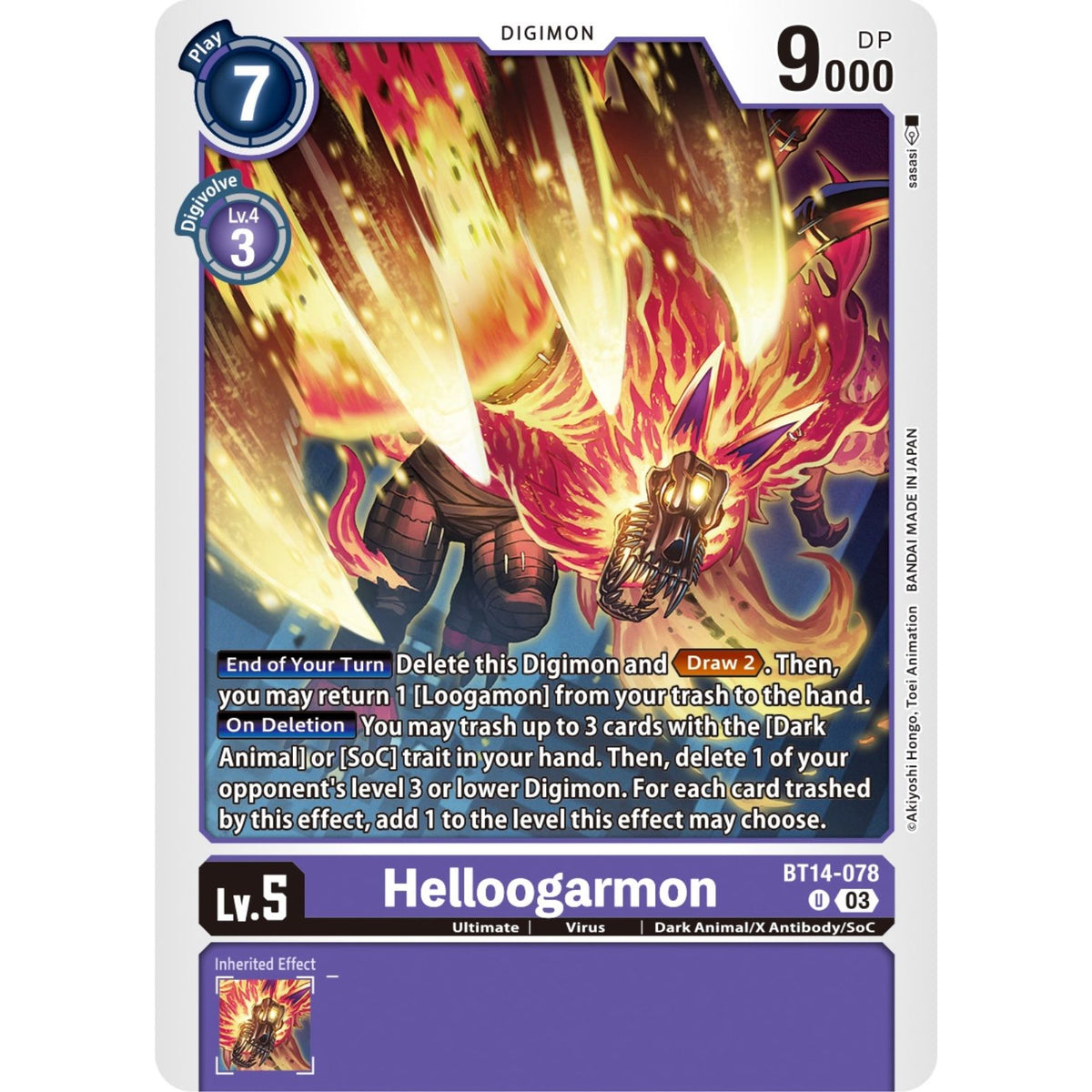 Image for Helloogarmon (BT14-078 U) (BT14) - Digimon Card Game