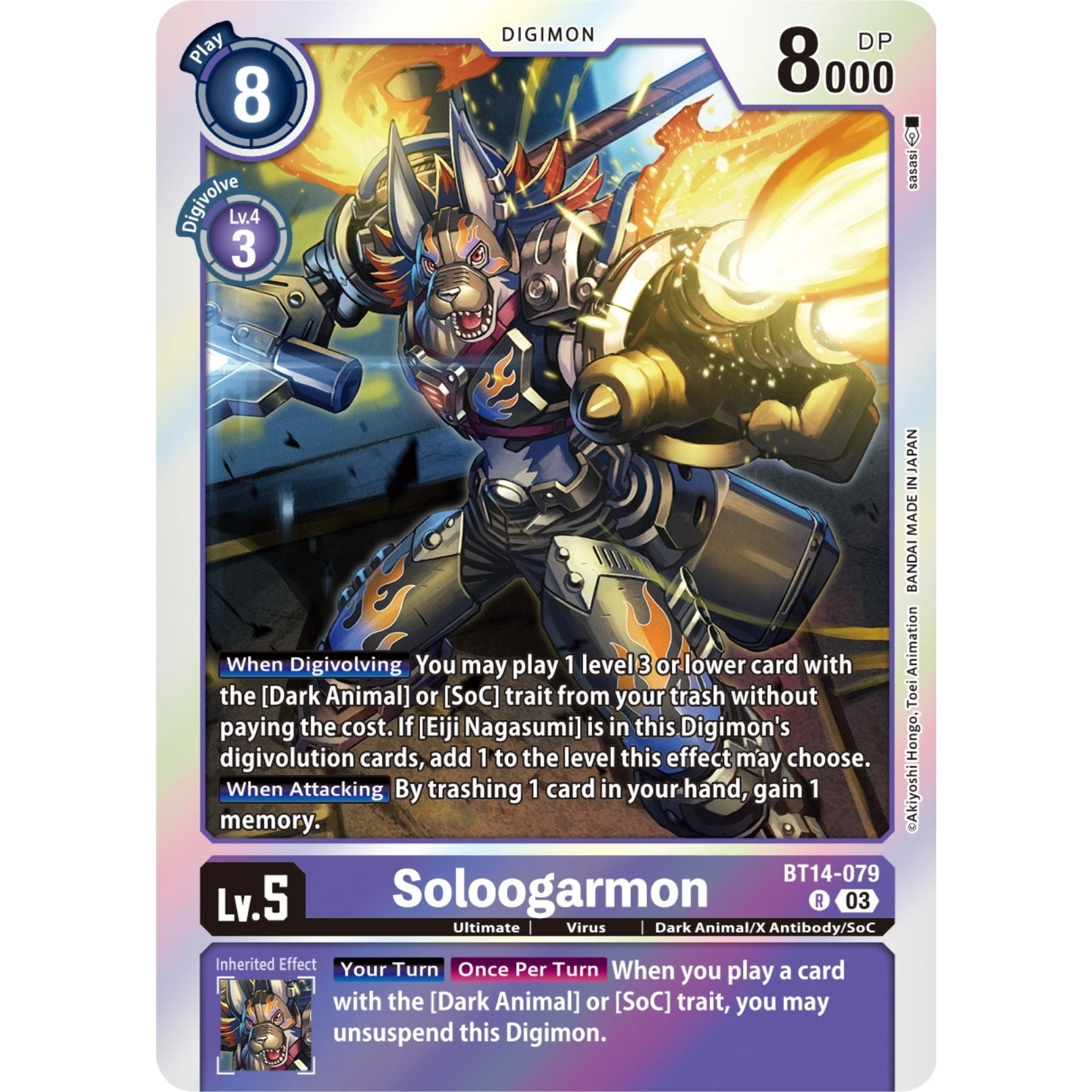 Image for Soloogarmon (BT14-079 R) (BT14) - Digimon Card Game