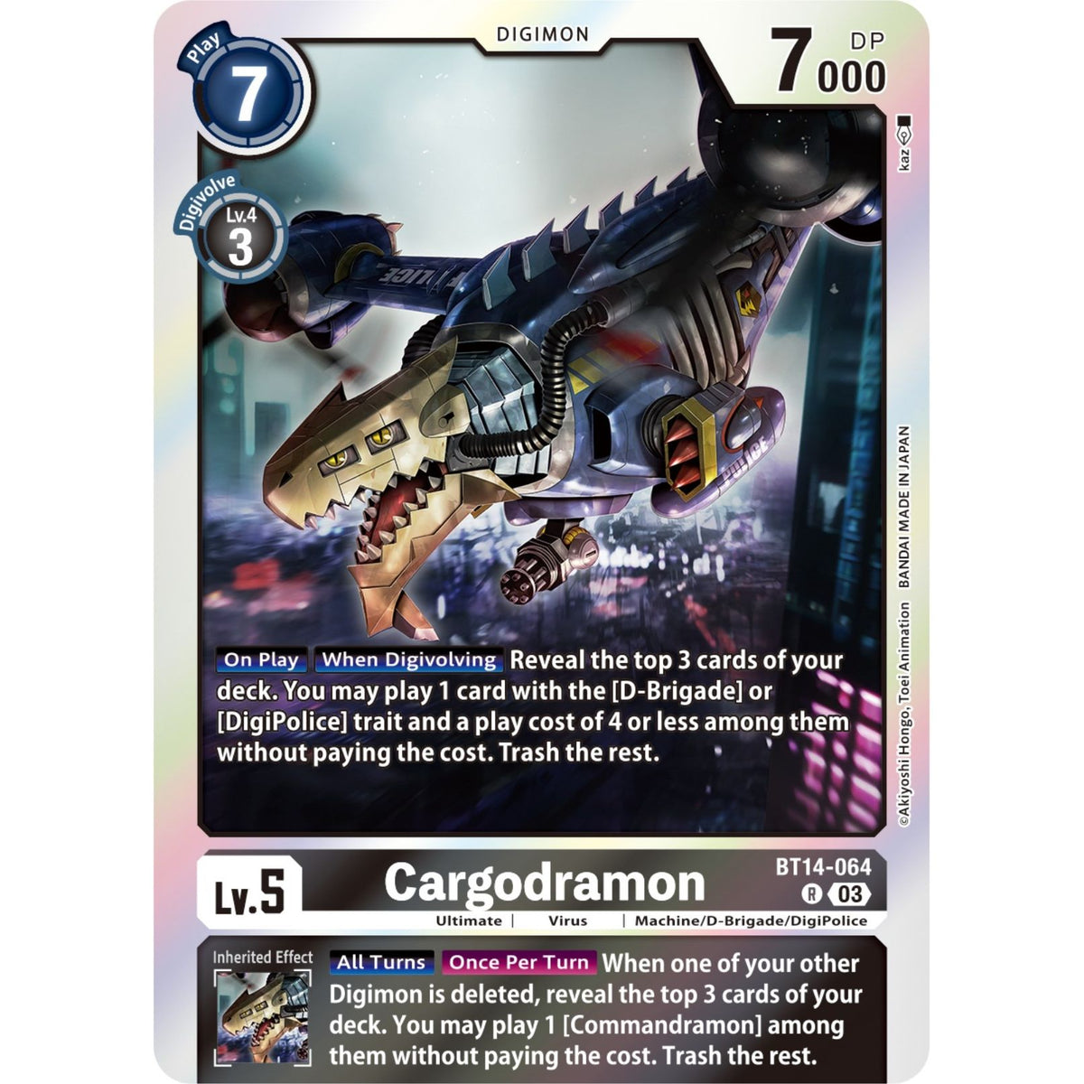 Image for Cargodramon (BT14-064 R) (BT14) - Digimon Card Game