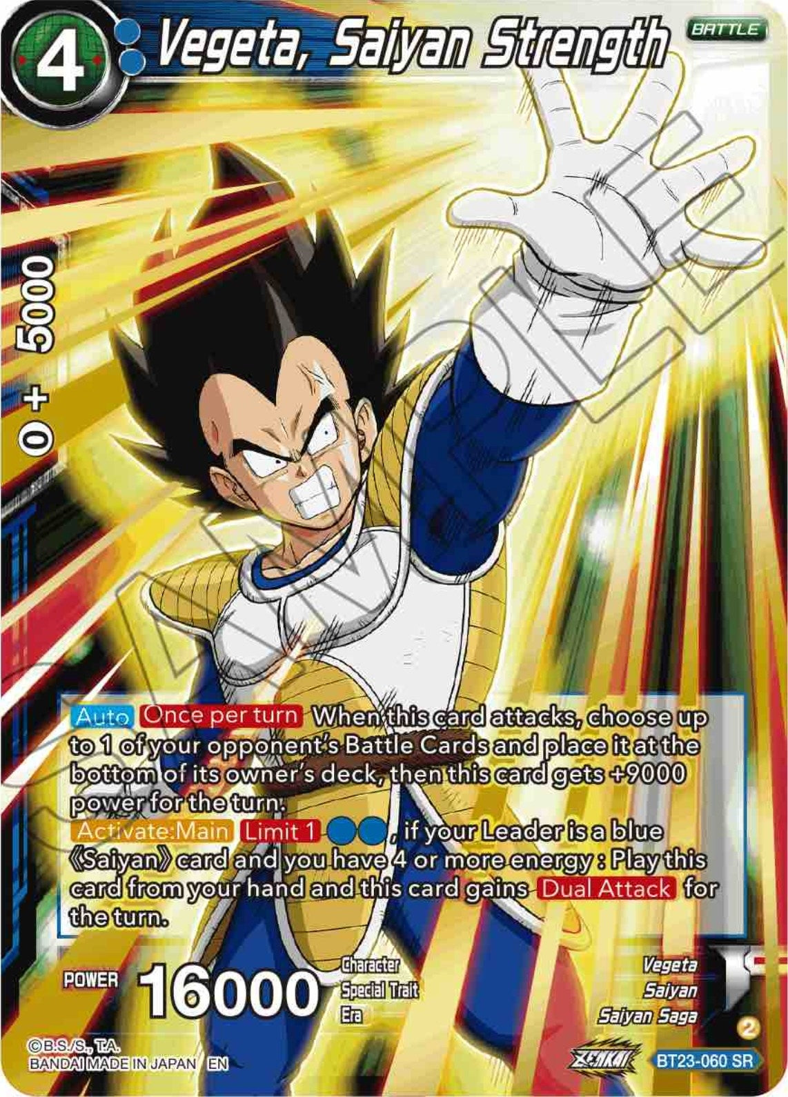 Image for Vegeta, Saiyan Strength (BT23-060) (BT23) - Dragon Ball Super: Masters