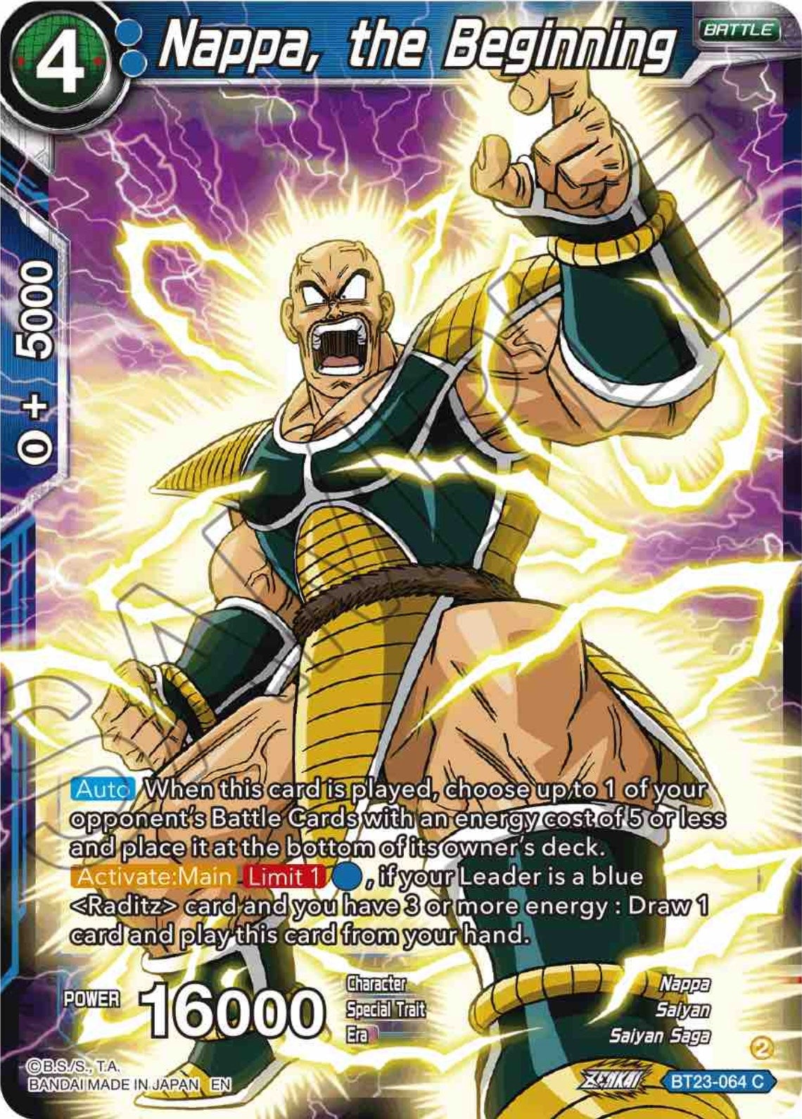 Image for Nappa, the Beginning (BT23-064) (BT23) - Dragon Ball Super: Masters