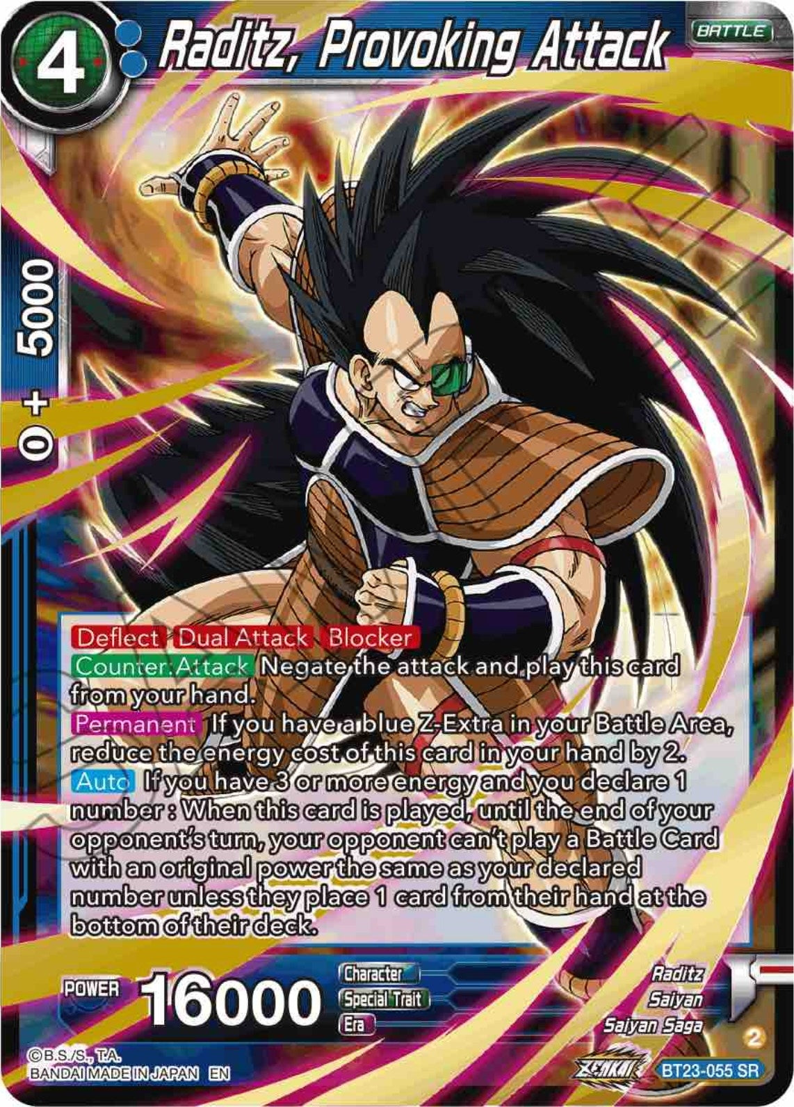 Image for Raditz, Provoking Attack (BT23-055) (BT23) - Dragon Ball Super: Masters