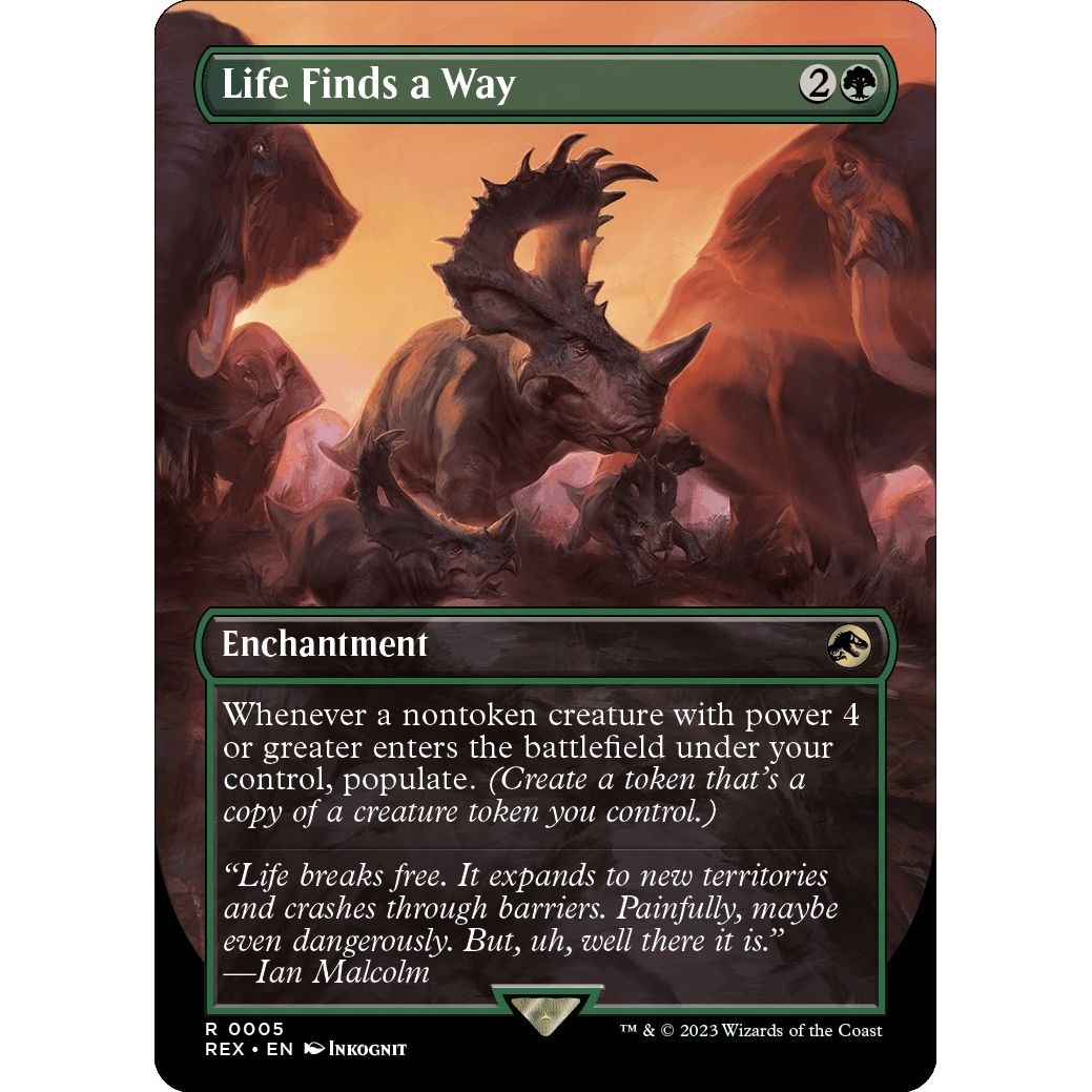 Image for Life Finds a Way (Borderless) (5) (REX) - Magic: The Gathering