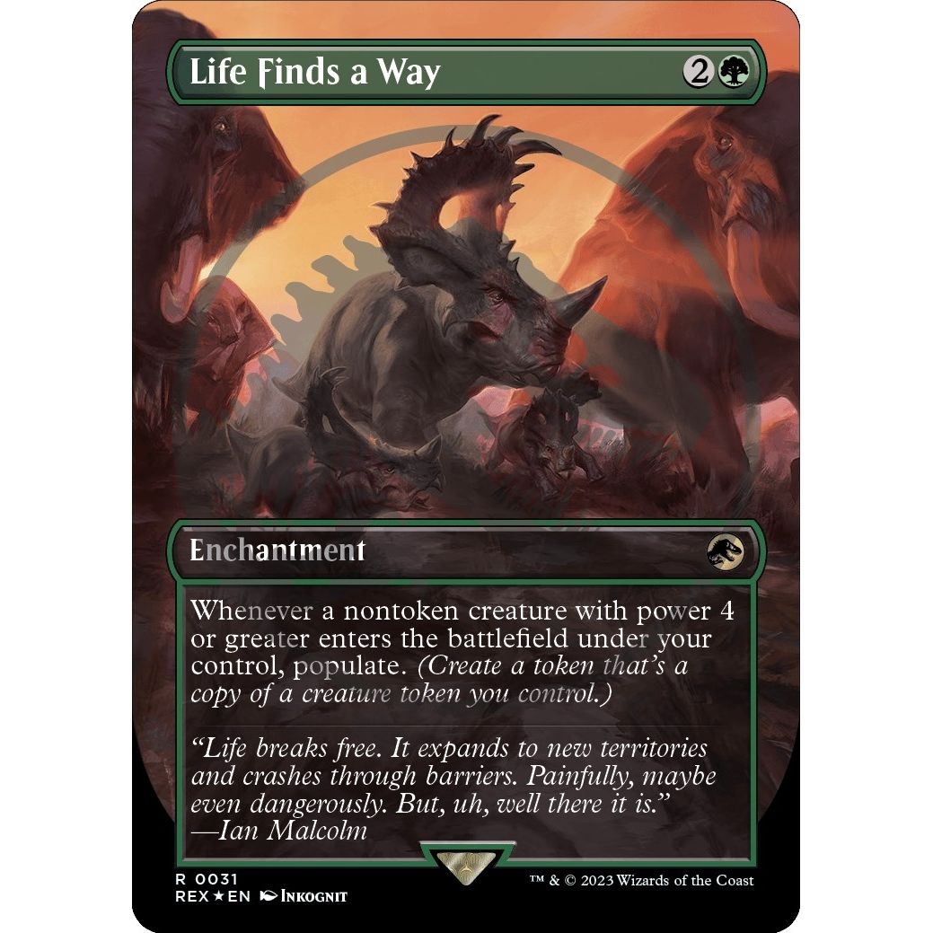 Image for Life Finds a Way (Borderless) (Emblem) (31) (REX) - Magic: The Gathering