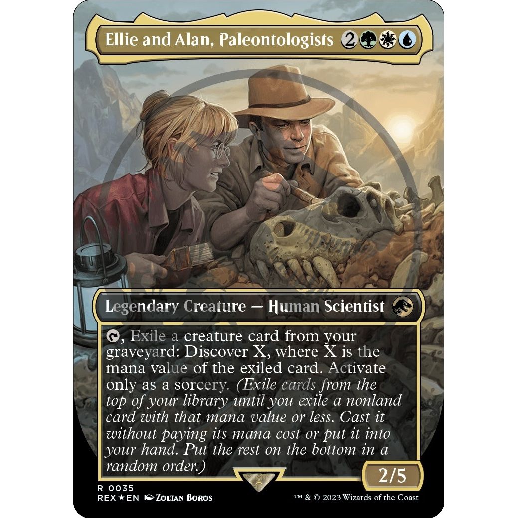 Image for Ellie and Alan, Paleontologists (Borderless) (Emblem) (35) (REX) - Magic: The Gathering