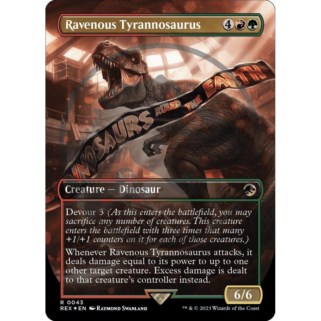 Image for Ravenous Tyrannosaurus (Borderless) (Emblem) (43) (REX) - Magic: The Gathering
