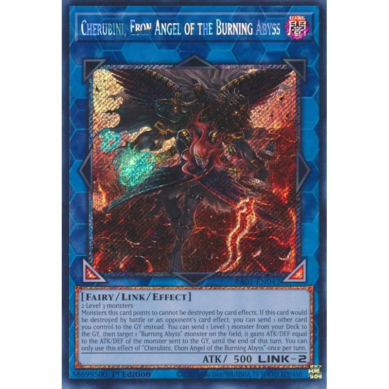 Image for Cherubini, Ebon Angel of the Burning Abyss (Platinum Secret Rare) (RA01-EN042) (RA01) - YuGiOh