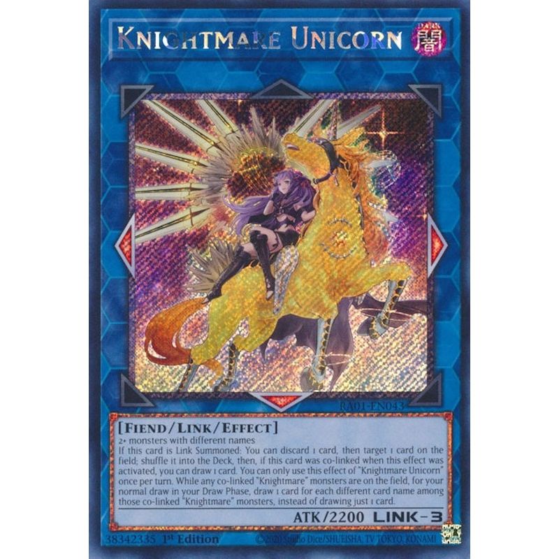 Image for Knightmare Unicorn (Alternate Art) (Platinum Secret Rare) (RA01-EN043) (RA01) - YuGiOh