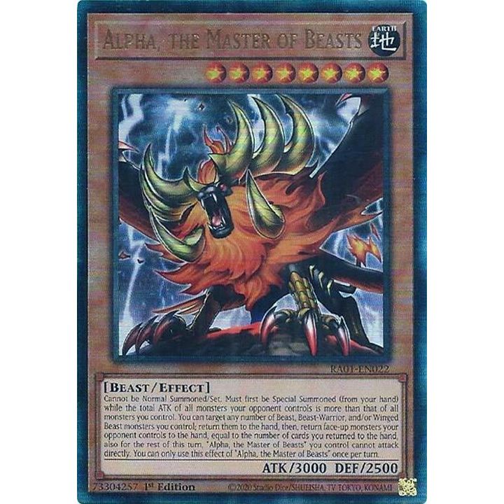 Image for Alpha, the Master of Beasts (PUR) (RA01-EN022) (RA01) - YuGiOh