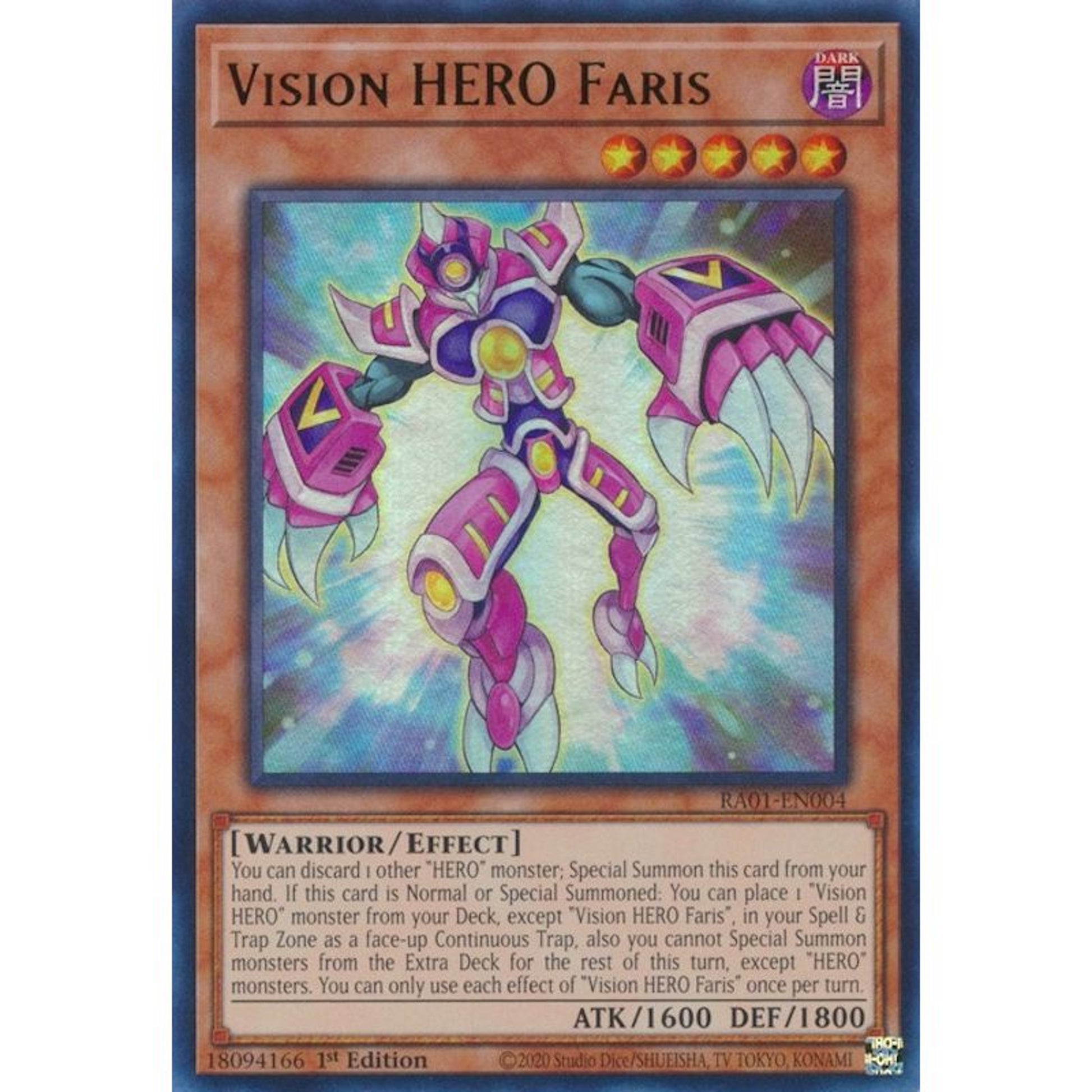 Image for Vision HERO Faris (UR) (RA01-EN004) (RA01) - YuGiOh