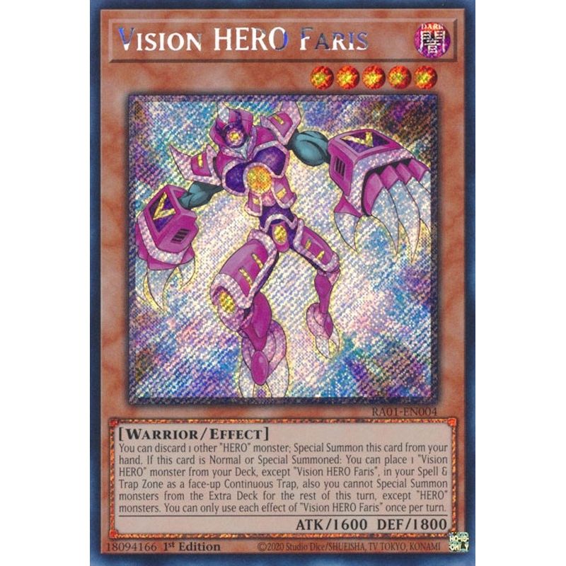 Image for Vision HERO Faris (Platinum Secret Rare) (RA01-EN004) (RA01) - YuGiOh