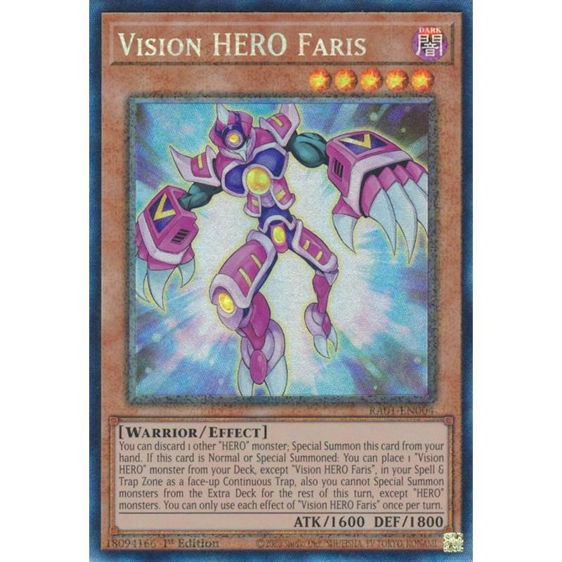 Image for Vision HERO Faris (PCR) (RA01-EN004) (RA01) - YuGiOh