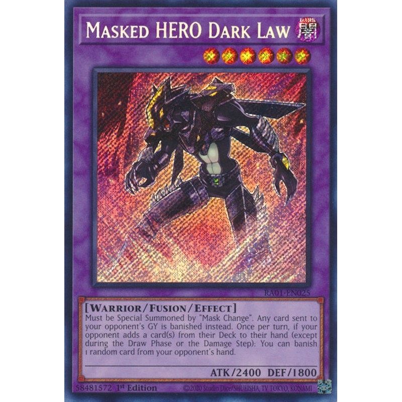 Image for Masked HERO Dark Law (Secret Rare) (RA01-EN025) (RA01) - YuGiOh