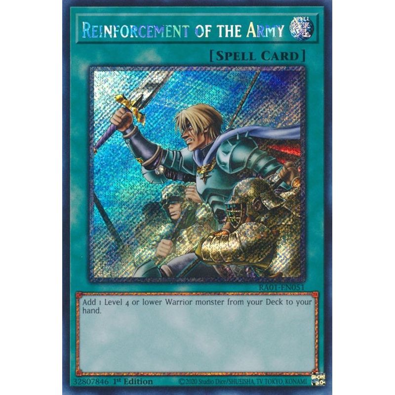 Image for Reinforcement of the Army (Platinum Secret Rare) (RA01-EN051) (RA01) - YuGiOh