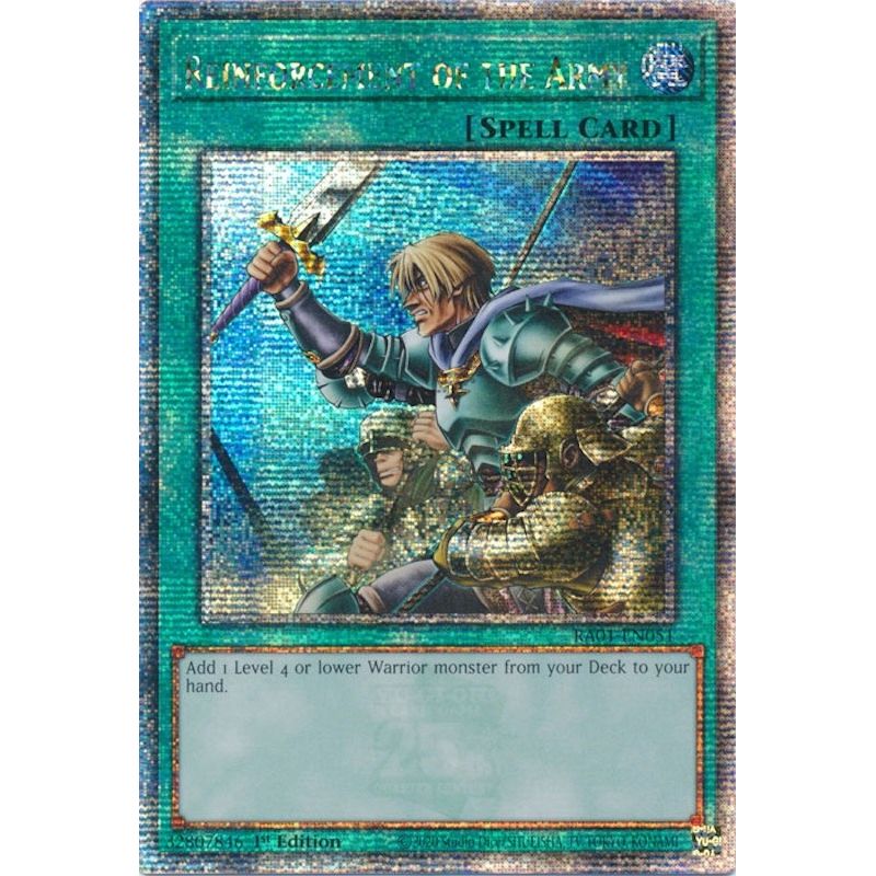 Image for Reinforcement of the Army (Quarter Century Secret Rare) (RA01-EN051) (RA01) - YuGiOh