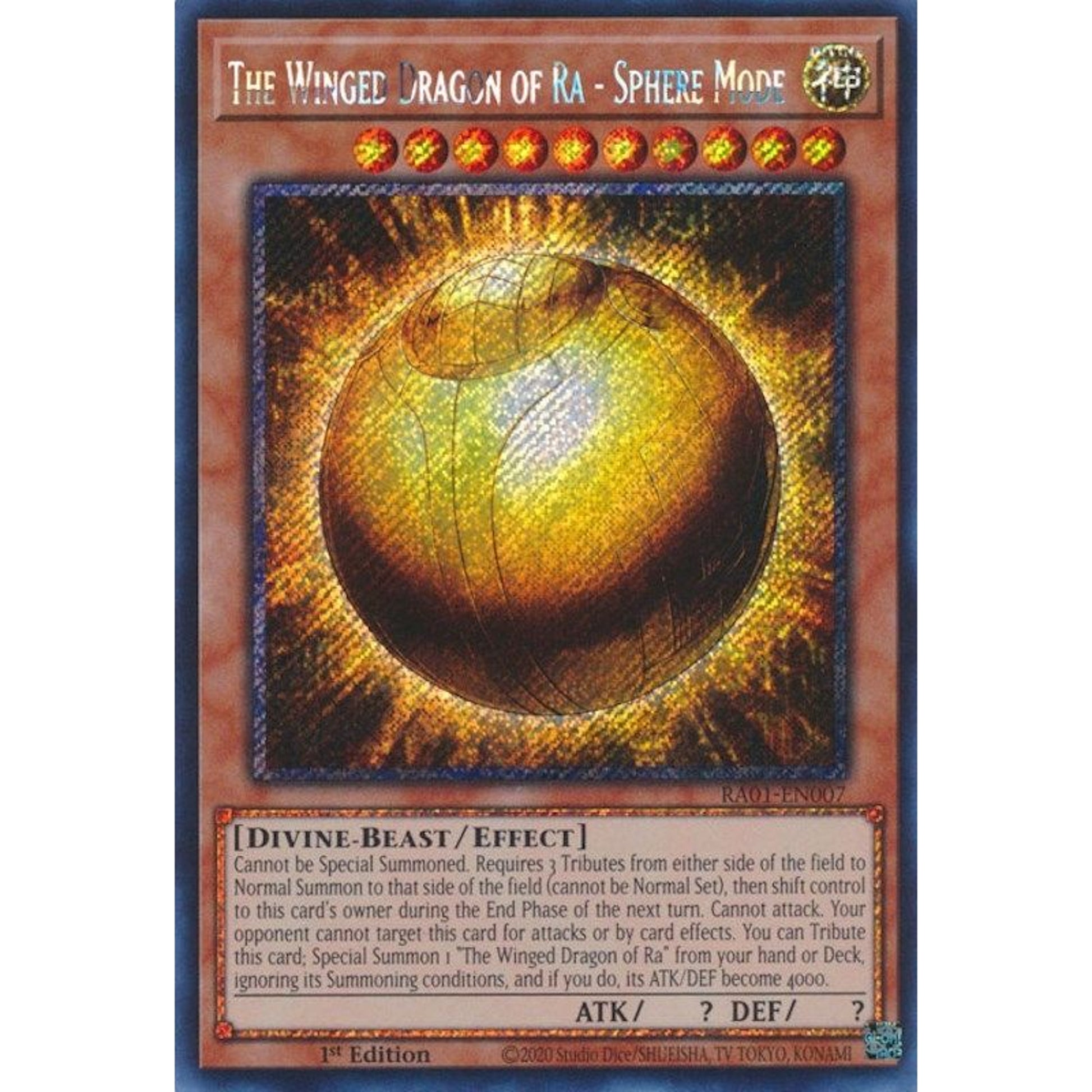 Image for The Winged Dragon of Ra - Sphere Mode (Platinum Secret Rare) (RA01-EN007) (RA01) - YuGiOh