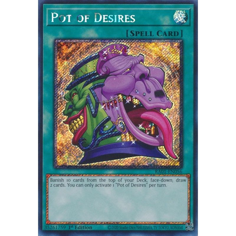 Image for Pot of Desires (Platinum Secret Rare) (RA01-EN056) (RA01) - YuGiOh