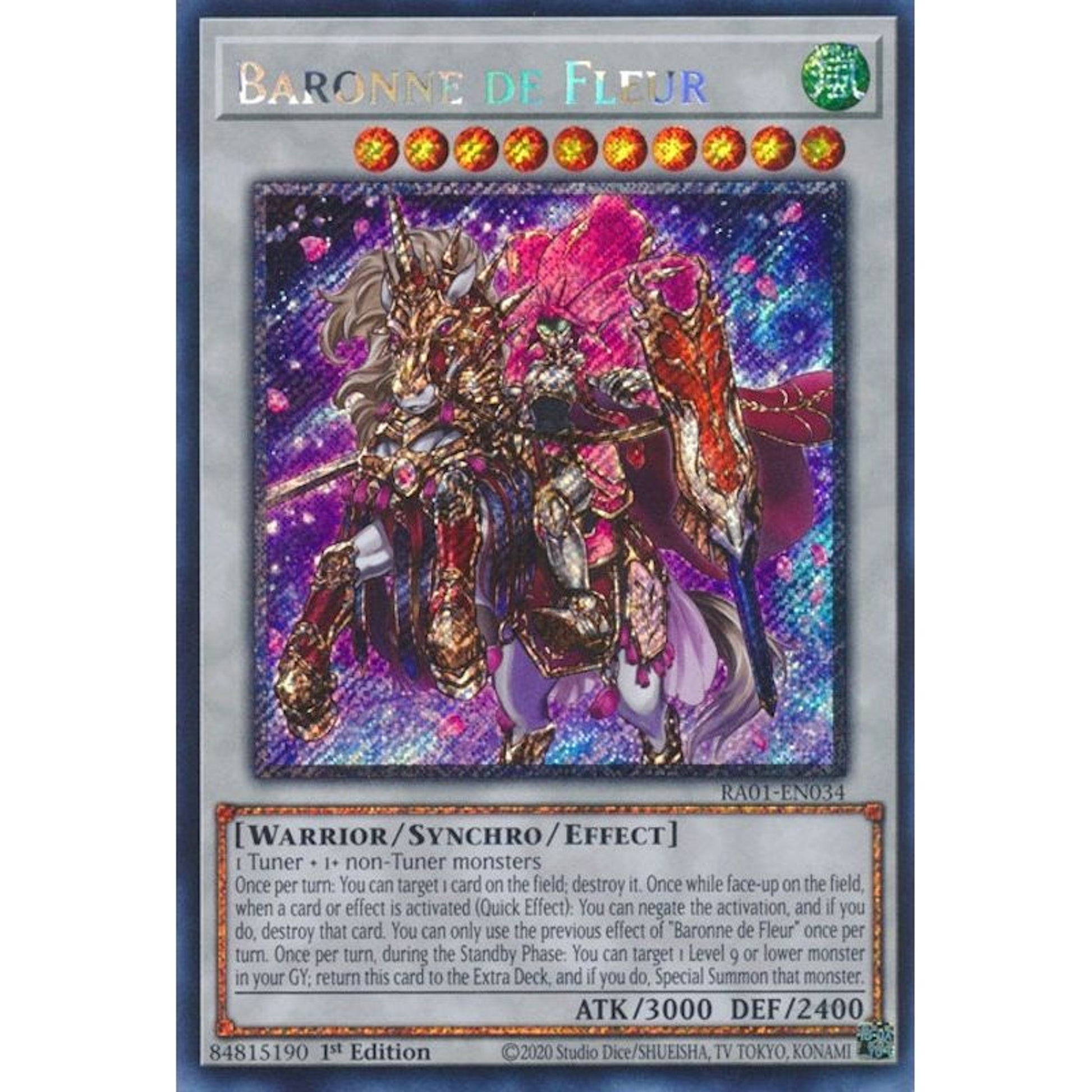 Image for Baronne de Fleur (Platinum Secret Rare) (RA01-EN034) (RA01) - YuGiOh