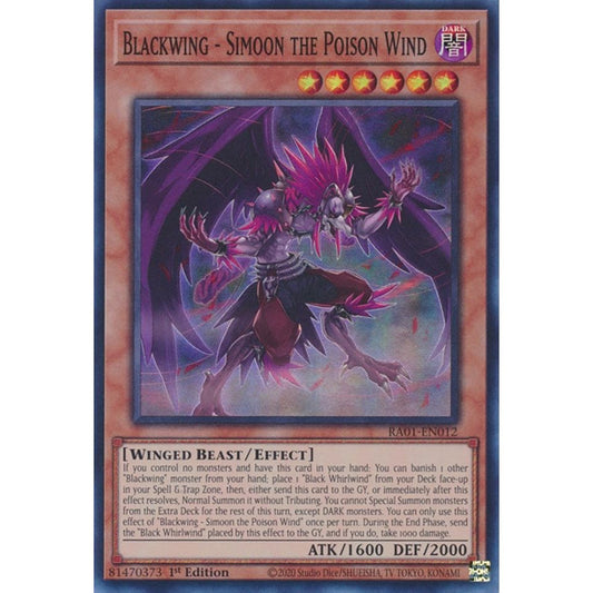 Image for Blackwing - Simoon the Poison Wind (RA01-EN012) (RA01) - YuGiOh