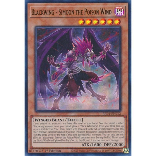 Image for Blackwing - Simoon the Poison Wind (UR) (RA01-EN012) (RA01) - YuGiOh