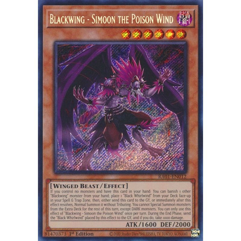 Image for Blackwing - Simoon the Poison Wind (Secret Rare) (RA01-EN012) (RA01) - YuGiOh