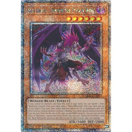Image for Blackwing - Simoon the Poison Wind (Quarter Century Secret Rare) (RA01-EN012) (RA01) - YuGiOh