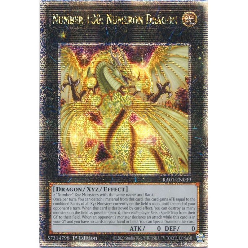 Image for Number 100: Numeron Dragon (Quarter Century Secret Rare) (RA01-EN039) (RA01) - YuGiOh