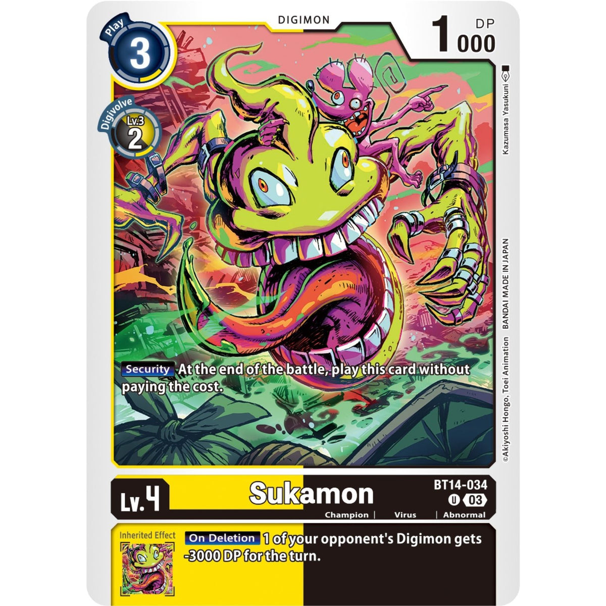 Image for Sukamon (BT14-034 U) (BT14) - Digimon Card Game