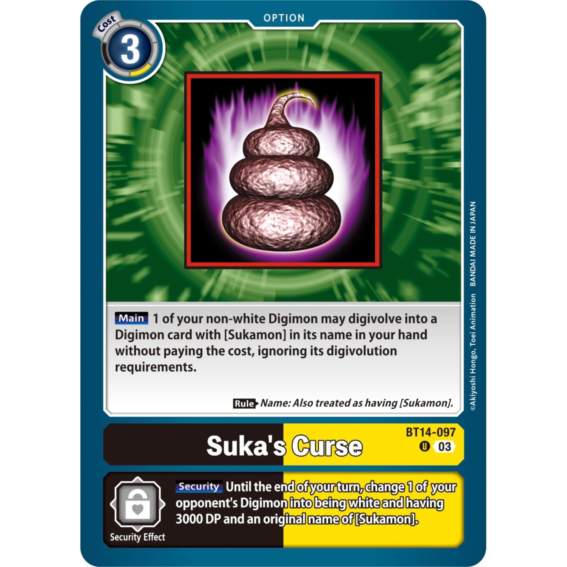 Image for Suka's Curse (BT14-097 U) (BT14) - Digimon Card Game