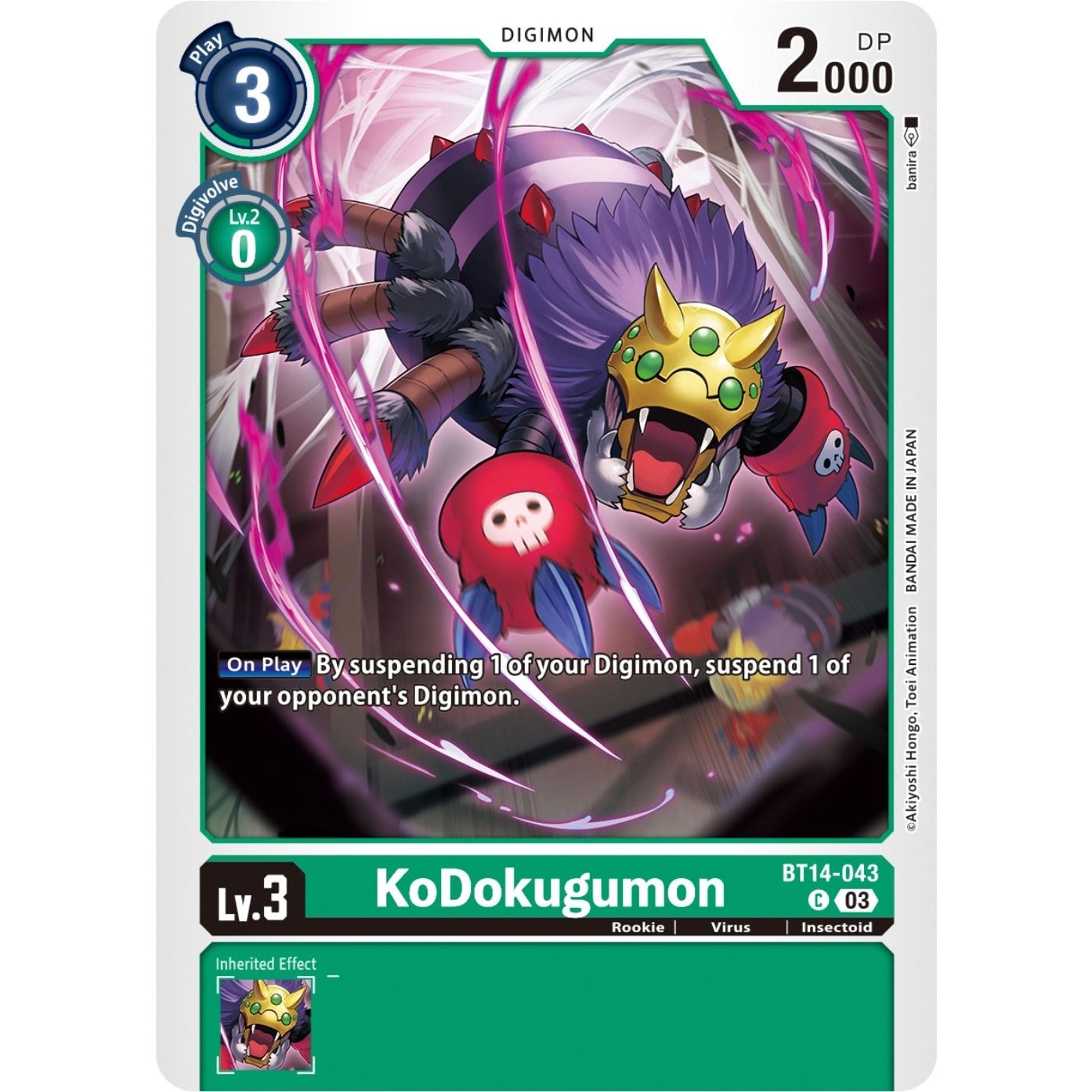 Image for KoDokugumon (BT14-043 C) (BT14) - Digimon Card Game
