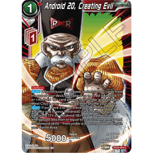 Image for Android 20, Creating Evil (BT23-004) (BT23) - Dragon Ball Super: Masters
