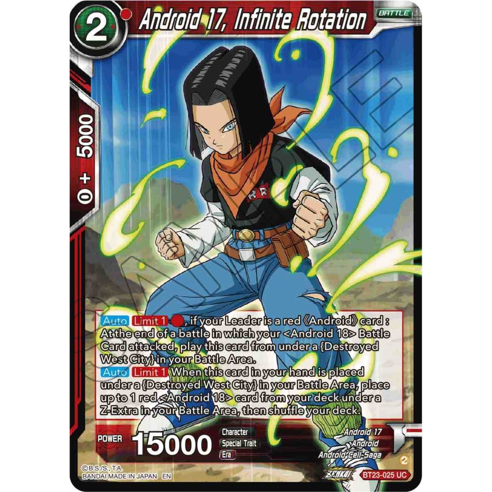 Image for Android 17, Infinite Rotation (BT23-025) (BT23) - Dragon Ball Super: Masters