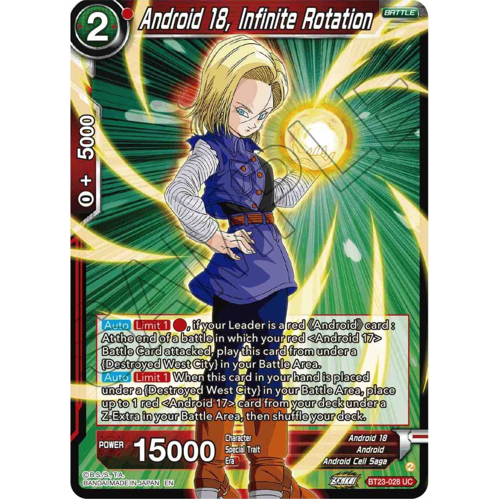 Image for Android 18, Infinite Rotation (BT23-028) (BT23) - Dragon Ball Super: Masters